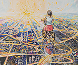 Track a World with Every Pedal She Takes by Muriel Palmer-Kamprath