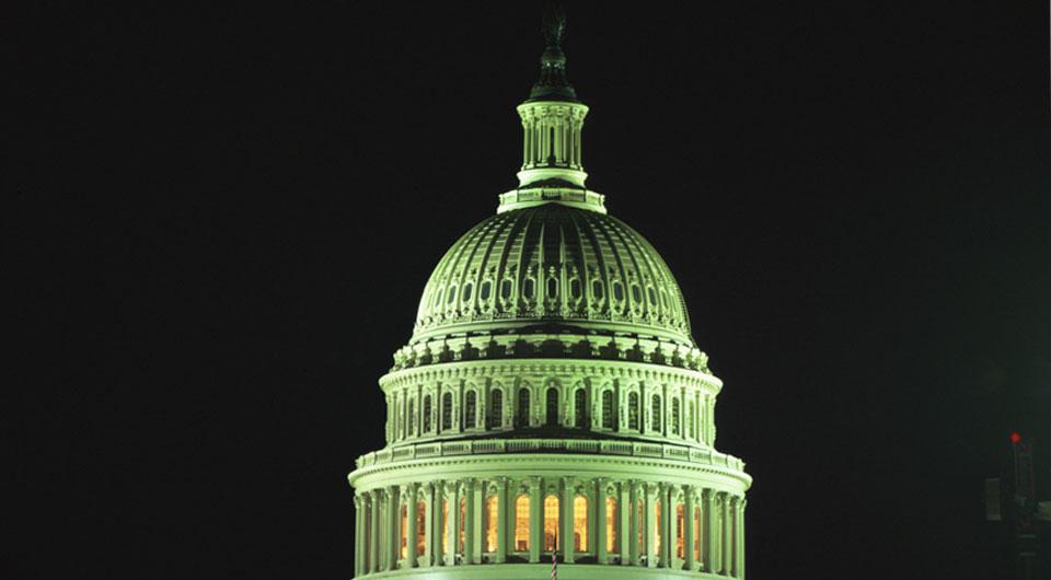 Capitol dome at night