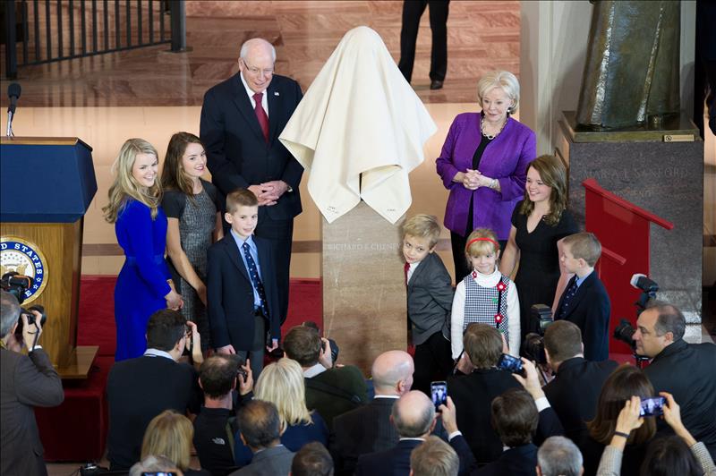 Unveiling the Cheney bust.