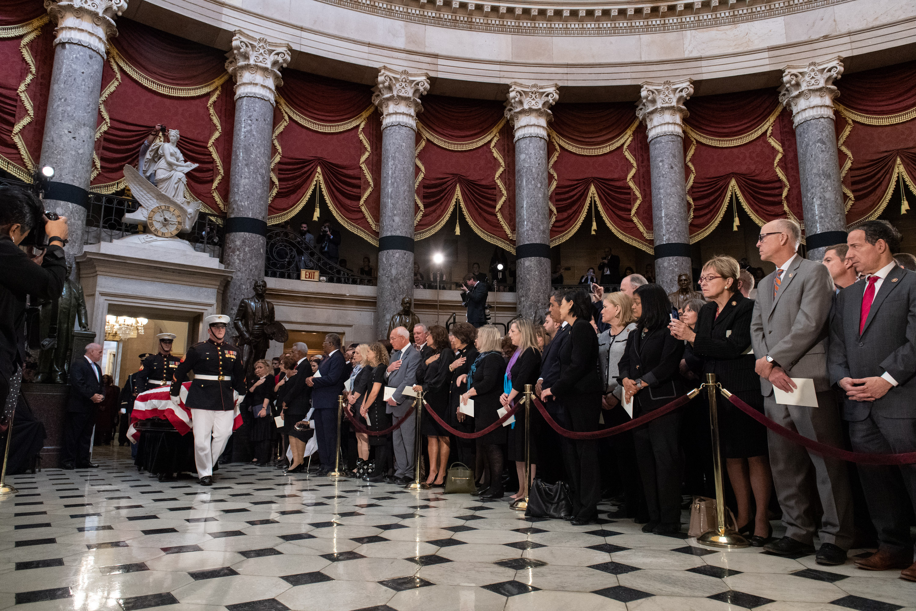 Members of Congress, Rep. Cumming’s family and friends, and other guests gathered to pay respects.