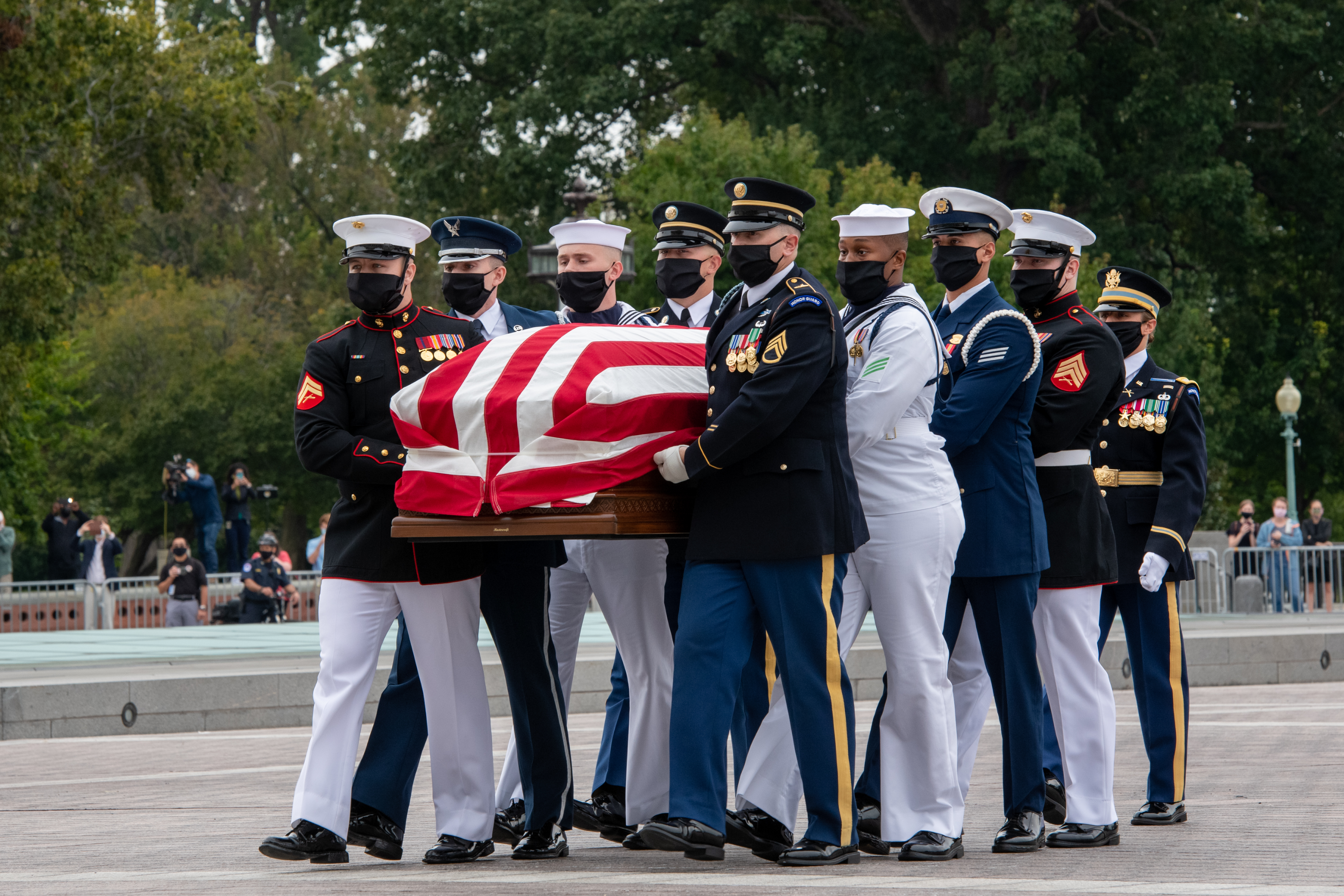 Justice Ginsburg lay in repose at the United States Supreme Court building earlier this week.