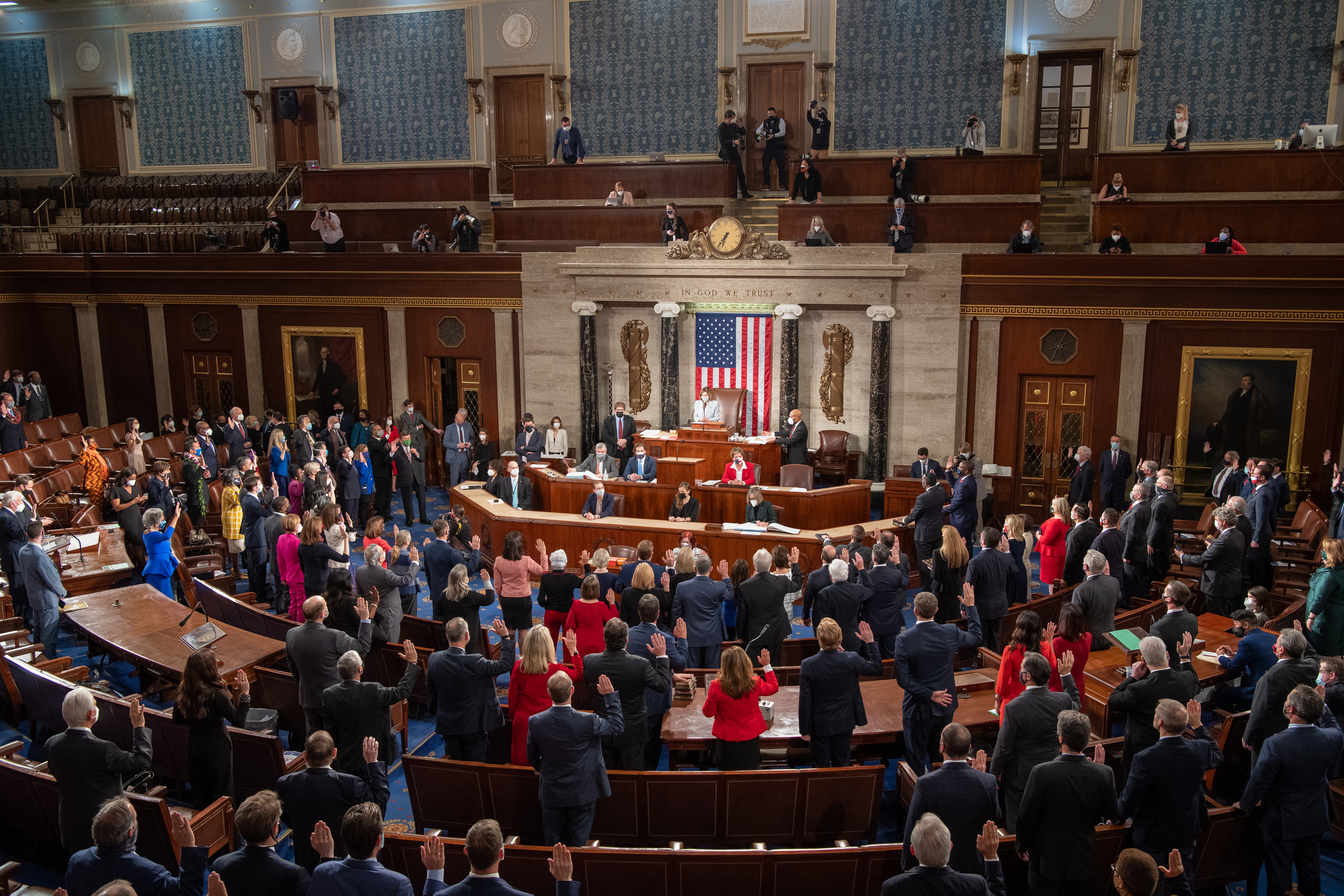 Members-elect and returning Members were sworn in during the first day of the first session.