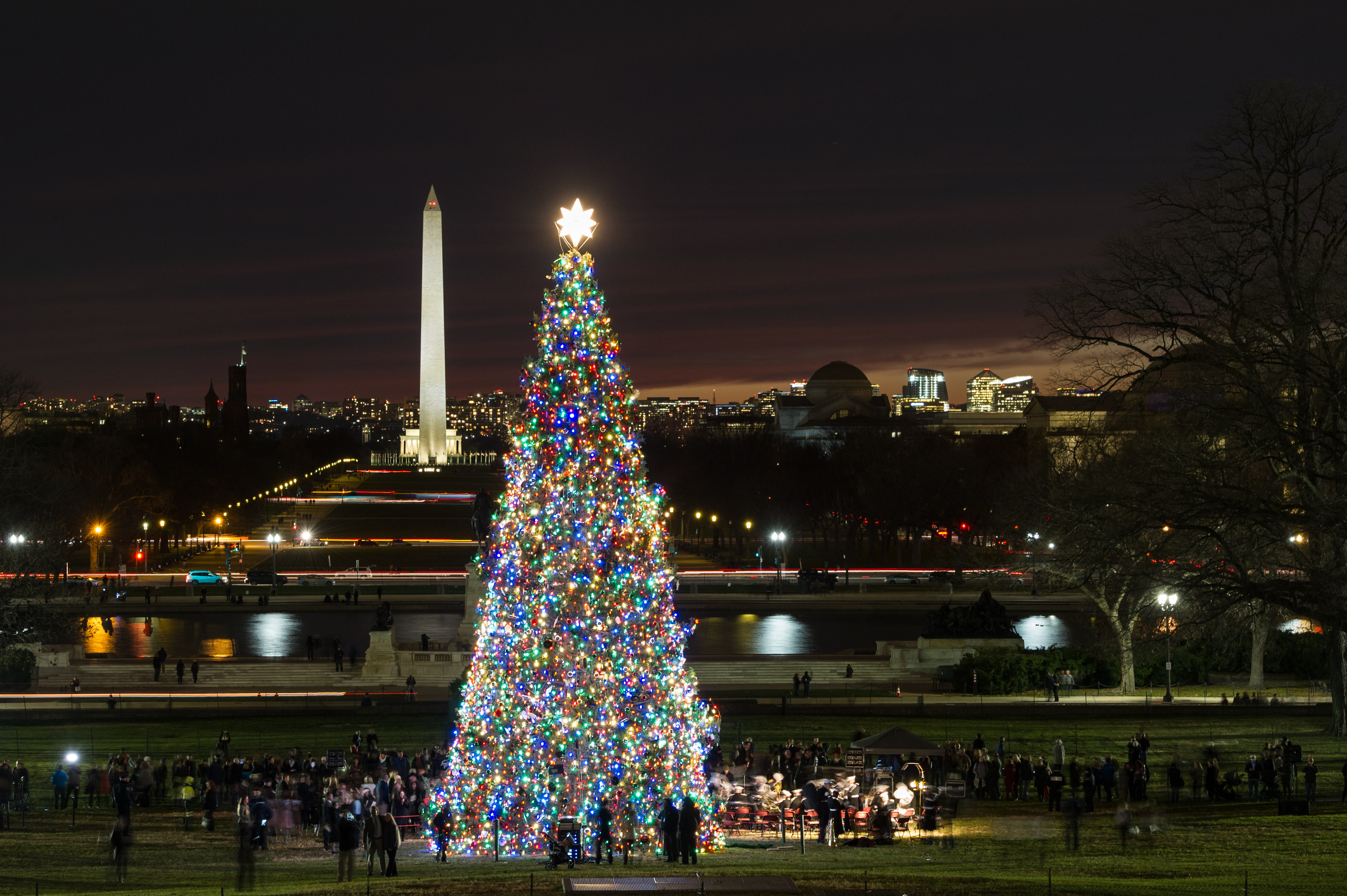 The Capitol Christmas Tree is installed on the West Front Lawn of the U.S. Capitol.