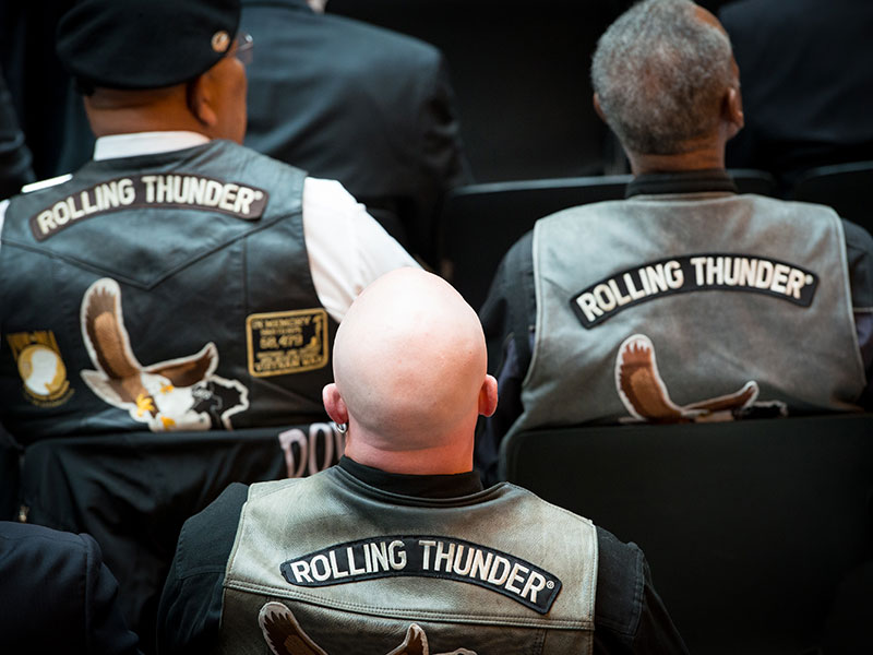 Members of Rolling Thunder, an advocacy group that seeks to bring full accountability for POW,MI