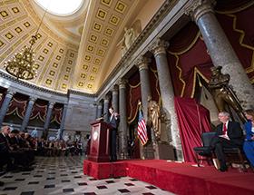 House Speaker Paul Ryan (WI) standing behind a podium